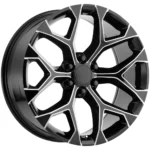 OE Performance 176BM 20x9 6x5.5" +24mm Black/Milled Wheel Rim 20" Inch