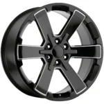 Replica 1 RP11 22x9 6x5.5" +24mm Black/Milled Wheel Rim 22" Inch