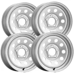 (Set of 4) Allied 27 Trailer Mod 15x5 5x5" +0mm Silver Wheels Rims