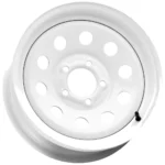 (Set of 4) Allied 27 Trailer Mod 12x4 4x4" +0mm White Wheels Rims - Image 2