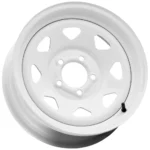 Allied 80W 8 Spoke Trailer 15x6 5x5.5" +0mm White Wheel Rim 15" Inch - Image 2
