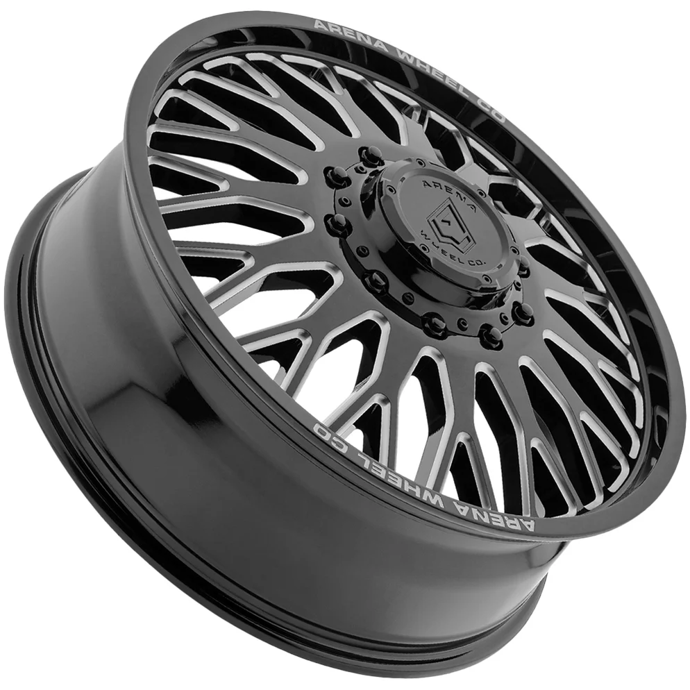 arena-a121-monarch-dually-black-milled-front-10-lug-2_9924979a-d298-43a7-9ea3-263bab36fff3_994x994 (2) Arena A121 Monarch Dually 22x8.25 10x225 Black/Milled-Front Wheel Rim 22" Inch - Image 1
