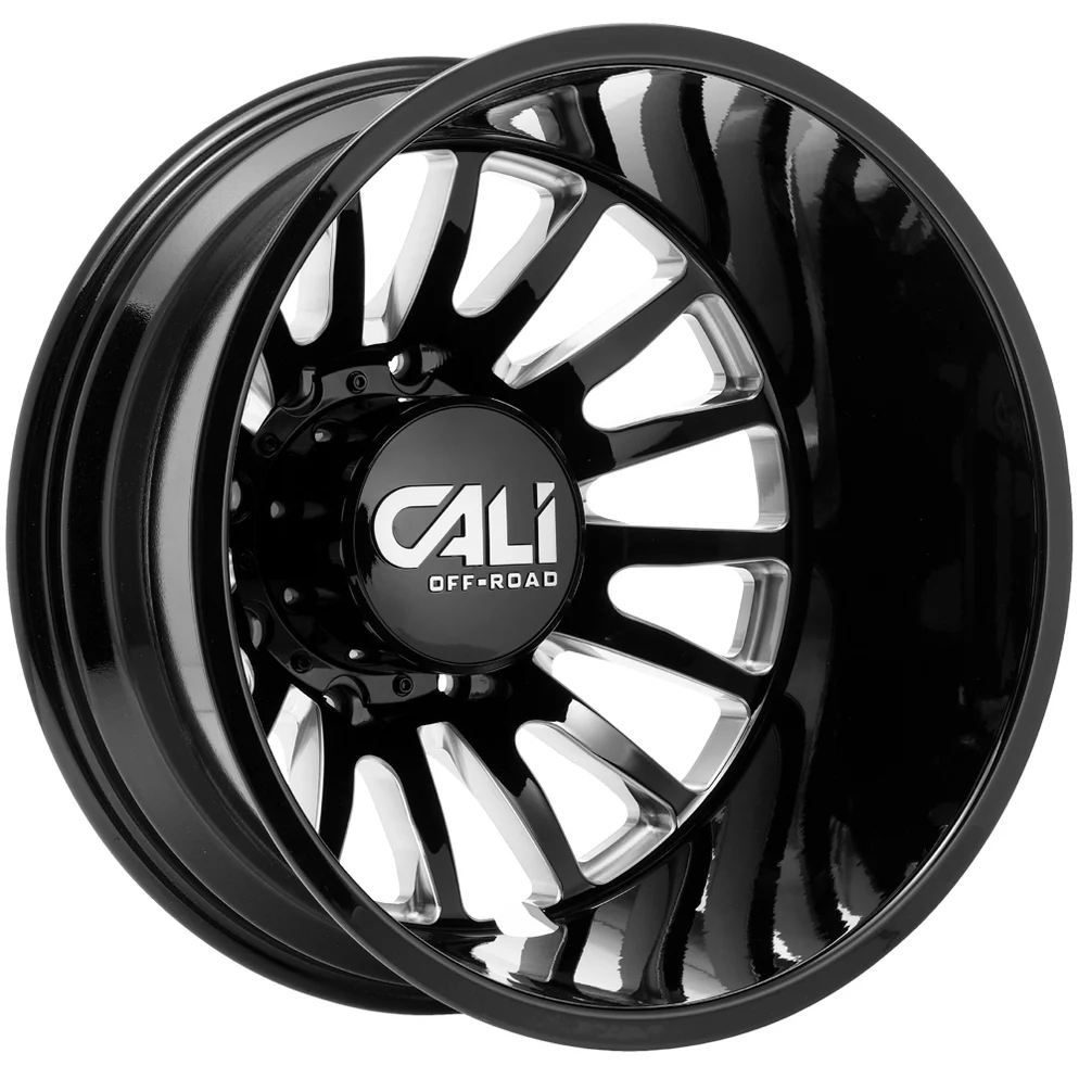 cali-off-road-9110d-summit-dually-rear-black-milled-8-lug-1_8aa2905f-2074-45a7-a66e-f4b58501989c_994x994 Cali Off-Road 9110D Summit Dually Rear 22x8.25 8x210 -192mm Black/Milled Wheel Rim - Image 1