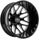 Cali Off-Road 9115D Invader Dually Rear 22x8.25 8x6.5" Black/Milled Wheel Rim