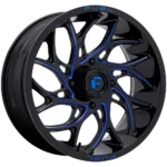Fuel UTV D778 Runner 20x7 4x156 +13mm Black/Blue Wheel Rim 20" Inch