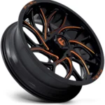 Fuel UTV D780 Runner 18x7 4x156 +13mm Black/Orange Wheel Rim 18" Inch