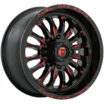 Fuel UTV D822 Arc 24x7 4x156 +13mm Black/Red Wheel Rim 24" Inch