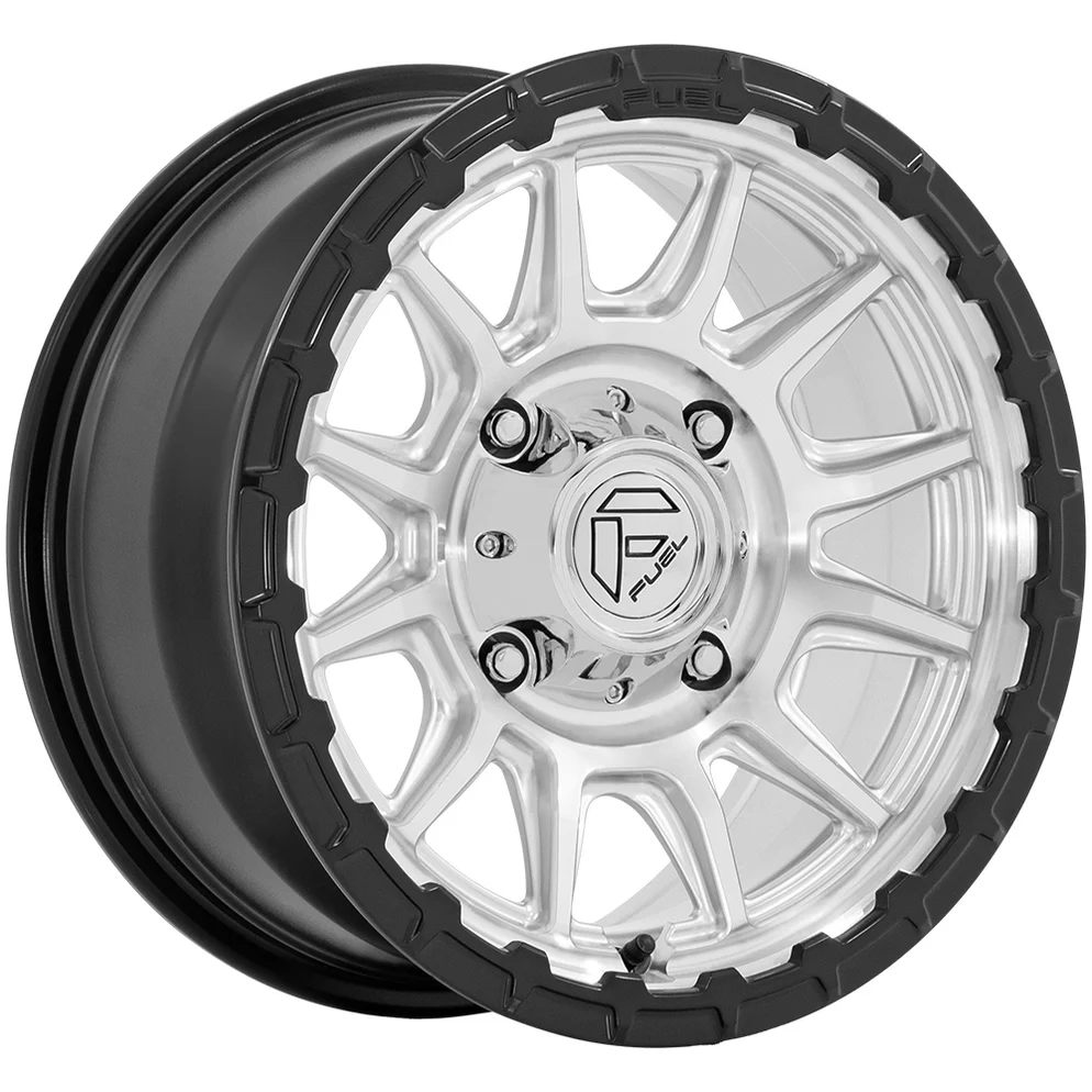 fuel-utv-fv866-piston-silver-black-4-lug-1_47d42667-48ac-4edb-9ae0-2a2a5de505ec_994x994 Fuel UTV FV866 Piston 15x7 4x137 +10mm Silver/Black Wheel Rim 15" Inch - Image 1