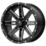 MSA M41 Boxer 18x7 4x137 +10mm Black/Milled Wheel Rim 18" Inch