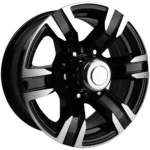 Lionshead Tiger Trailer 16x6 6x5.5" +0mm Black/Machined Wheel Rim 16" Inch