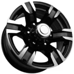 Lionshead Tiger Trailer 16x6 6x5.5" +0mm Black/Machined Wheel Rim 16" Inch - Image 2