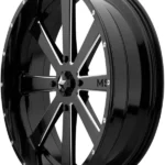 MSA M34 Flash 22x7 4x156 +0mm Black/Milled Wheel Rim 22" Inch - Image 2