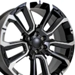 OE Wheels CV68 22x9 6x5.5" +28mm Black/Milled Wheel Rim 22" Inch - Image 2