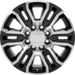 OE Wheels CV70A 20x8.5 8x6.5" +12mm Black/Machined Wheel Rim 20" Inch - Image 2
