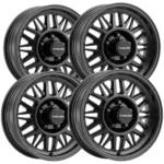 (Set of 4) Raceline 451B Ryno Trailer 16x6 6x5.5" +0mm Satin Black Wheels Rims