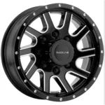 Raceline 820M Twisted Trailer 16x6 8x6.5" +0mm Black/Milled Wheel Rim 16" Inch