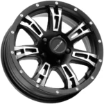 Raceline 840 Arsenal Trailer 15x5 5x4.5" +0mm Black/Machined Wheel Rim 15" Inch - Image 2