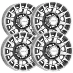 (Set of 4) Raceline 873MC Back Country Trailer 15x6 6x5.5" Machined Wheels Rims