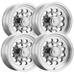 (Set of 4) Raceline 881MC Modular Trailer 17.5x6.75 8x6.5" +0mm Machined Wheels Rims