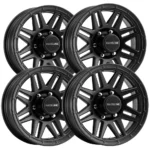 (4) Raceline 944B Outlander 15x6 6x5.5" +0mm Satin Black Wheels Rims 15" Inch