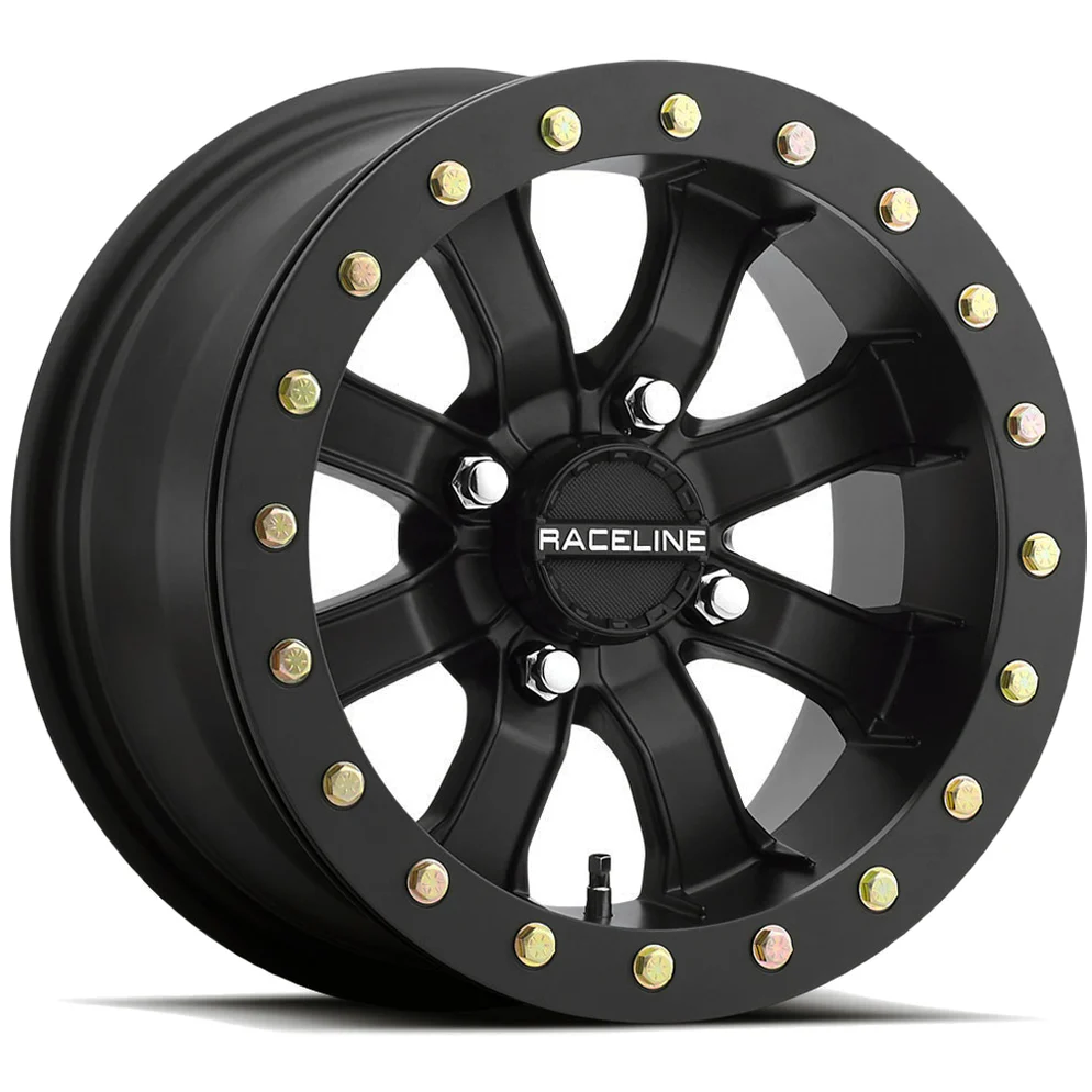 raceline-a71b-mama-beadlock-atv-utv-black_8b7f173a-387e-4030-8dd0-934a1704a317_994x994 Raceline UTV A71B Mamba Beadlock 14x8 4x136 -44mm Satin Black Wheel Rim 14" Inch - Image 1
