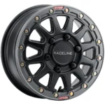 Raceline UTV Alpha Beadlock 15x6.5 6x5.5" +74mm Satin Black Wheel Rim 15" Inch