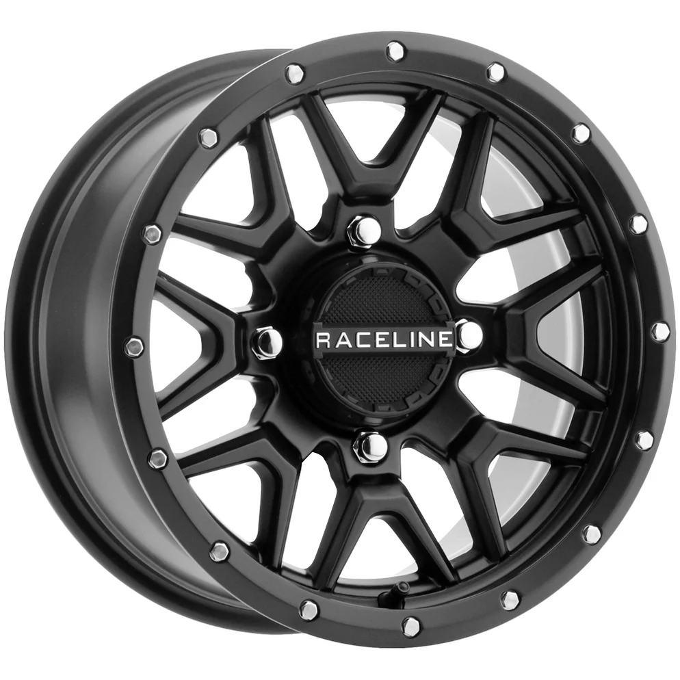 raceline-utv-a94b-krank-satin-black-4-lug-1_29a34c83-e3f6-4fc1-9f04-fa3a2b692929_994x994 Raceline UTV A94B Krank 14x7 4x137 +38mm Satin Black Wheel Rim 14" Inch - Image 1