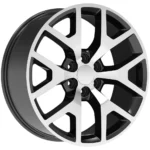 Performance Replicas PR169 20x9 6x5.5" +27mm Black/Machined Wheel Rim 20" Inch