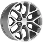 Performance Replicas PR176 Snowflake 20x9 6x5.5" +24 Gunmetal Wheel Rim 20" Inch