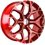 Strada Replicas R176 Snowflake 26x10 6x5.5" +31mm Red/Milled Wheel Rim 26" Inch