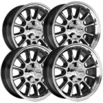 (Set of 4) Torque TW752C Transporter 15x6 5x4.5" +0mm Black/Machined Wheels Rims