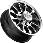 (Set of 4) Torque TW752C Transporter 15x6 6x5.5" +0mm Black/Machined Wheels Rims - Image 3