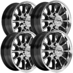(Set of 4) Torque TW752C Transporter 15x6 6x5.5" +0mm Black/Machined Wheels Rims