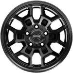 (Set of 4) Torque TW754C Hitch Trailer 15x6 5x4.5" +0mm Satin Black Wheels Rims - Image 3