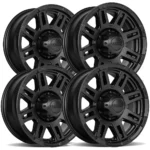 (Set of 4) Ultra 226 Machine Trailer 15x6 6x5.5" +0mm Satin Black Wheels Rims