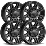 (Set of 4) Ultra 226 Machine Trailer 16x6.5 8x6.5" +0mm Satin Black Wheels Rims