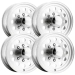 (Set of 4) Ultra 62 Smooth Mod Trailer 15x6 5x4.5" +0mm Machined Wheels Rims