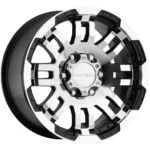 Vision 375 Warrior Trailer 15x6 6x5.5" +0mm Black/Machined Wheel Rim 15" Inch