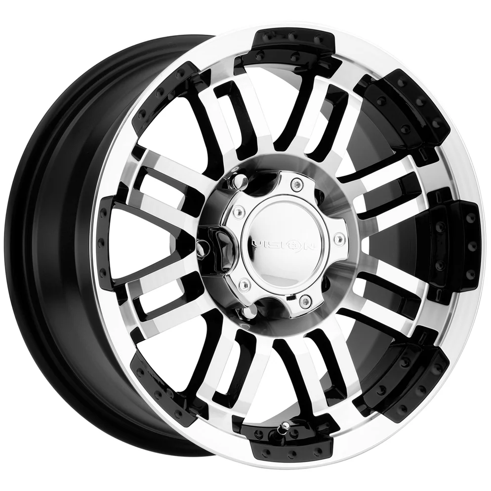 vision-375-warrior-trailer-black-machined_0e7550dd-369d-474c-a5a9-5606a671f559_994x994 Vision 375 Warrior Trailer 14x5.5 5x4.5" +0mm Black/Machined Wheel Rim 14" Inch - Image 1