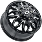 Vision 410 Korupt Dually Front 17x6.5 8x6.5" Black/Milled Wheel Rim 17" Inch - Image 2