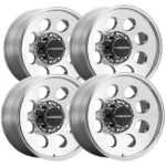 (Set of 4) Vision Midway Trailer 17.5x6.75 8x6.5" -16mm Polished Wheels Rims
