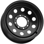 (Set of 4) Pacer 229B Modular Trailer 16x6 8x6.5" +0mm Black Wheels Rims - Image 2