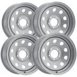 (Set of 4) Vision 70 Trailer Mod 15x6 5x4.5" +0mm Silver Wheels Rims 15" Inch