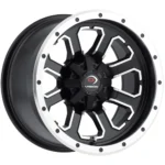 Vision UTV 548 Commander 12x7 4x115 +2.5mm Black/Machined Wheel Rim 12" Inch