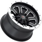 Vision UTV 548 Commander 12x7 4x136 +2.5mm Black/Machined Wheel Rim 12" Inch - Image 2